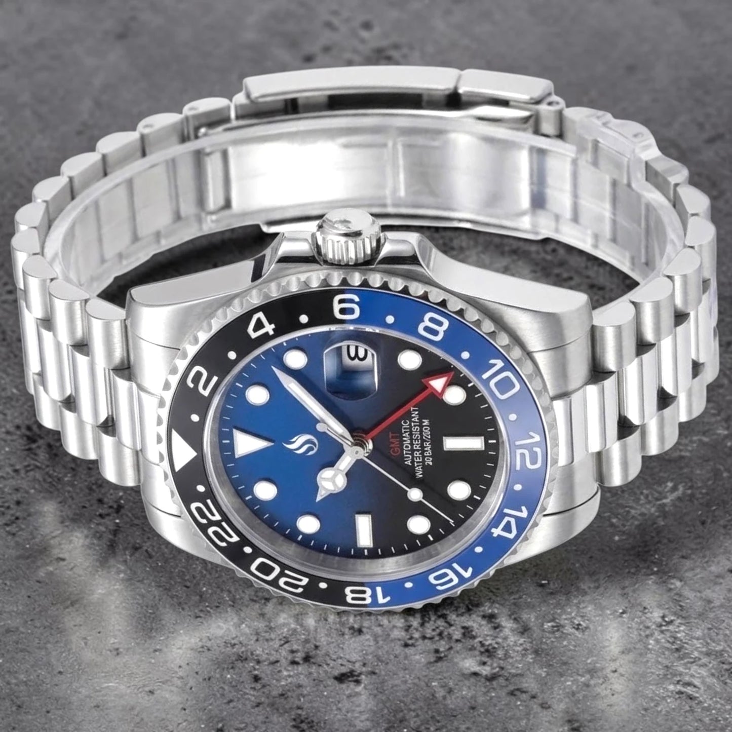 SeikMariner GMT Black Blue Dial Series Mod Watch - Modtime