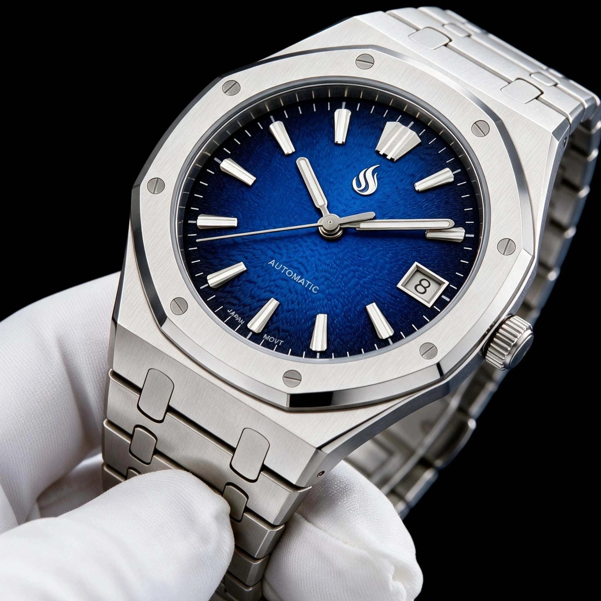 Seiko Mod Watches Royal Oak Textured Blue Grand Seiko GS Dial | Modtime Creations