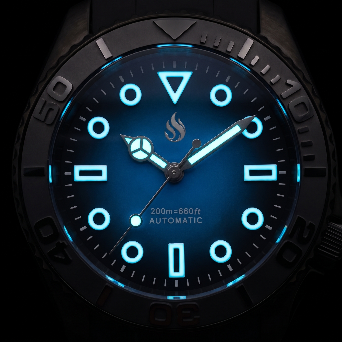 SeikMaster Black Blue "Super Lume" Dial Diver Mod Watch Series - Modtime Creations