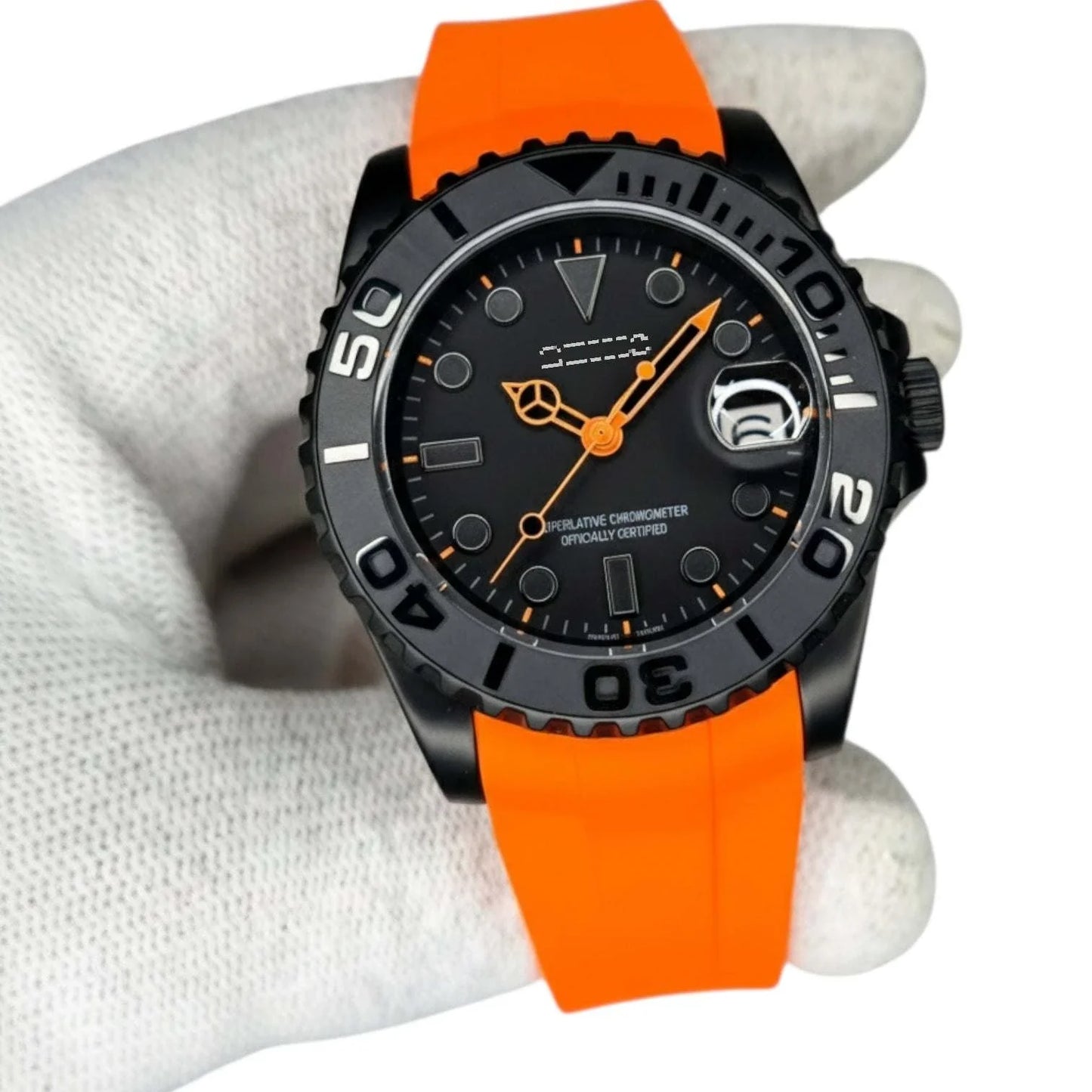 Seiko Mod Black Orange YachtMaster Diver at Modtime Creations
