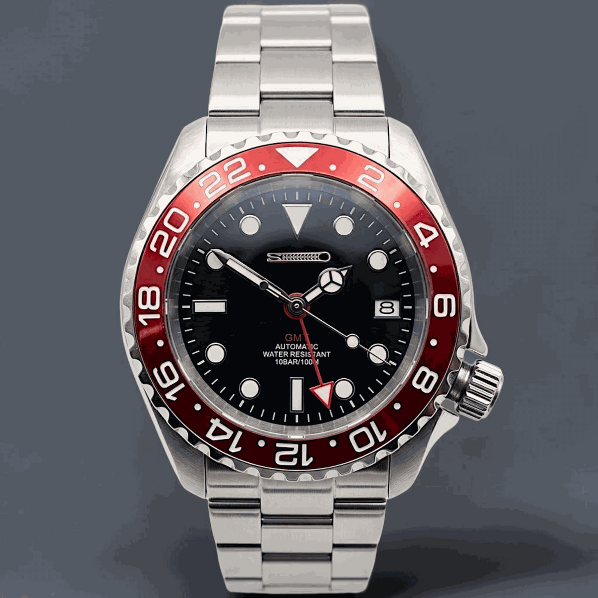 SeikMaster 42 MM SKX GMT Black Red Diver Mod Watch - Modtime