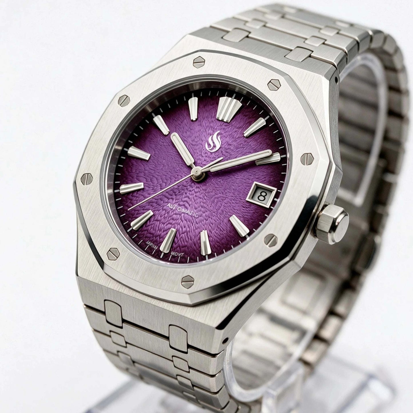 Seiko Mod Watches Royal Oak Textured purple Grand Seiko GS Dial | Modtime Creations