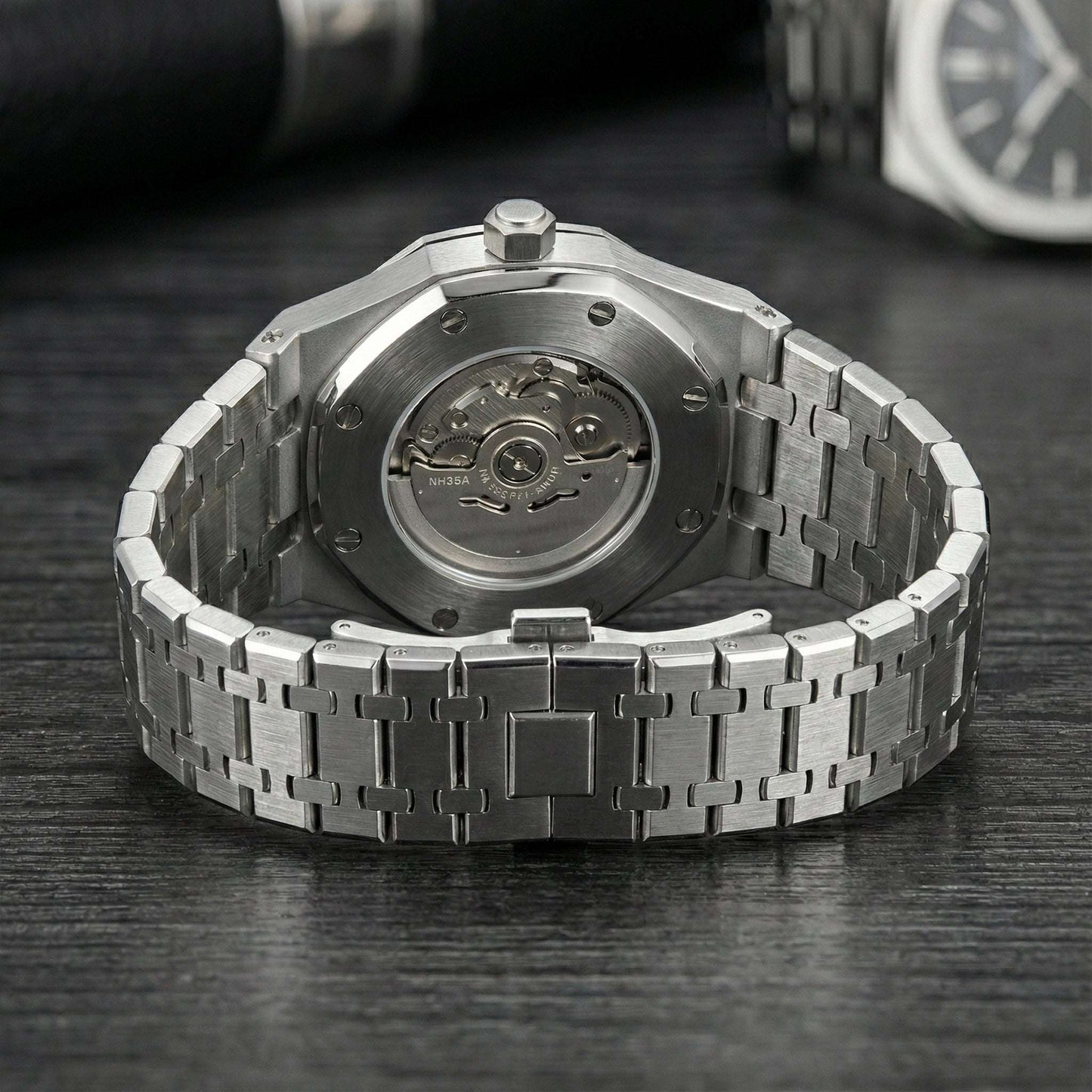 Seiko Modtime Heritage Oak Seiko Mod with blue dial and stainless steel case