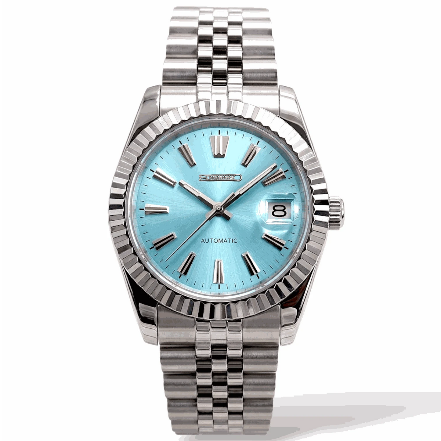 Seiko Mod Datejust Grand Seiko Tiffany Blue Dial Mod Watch built by Modtime Creations 