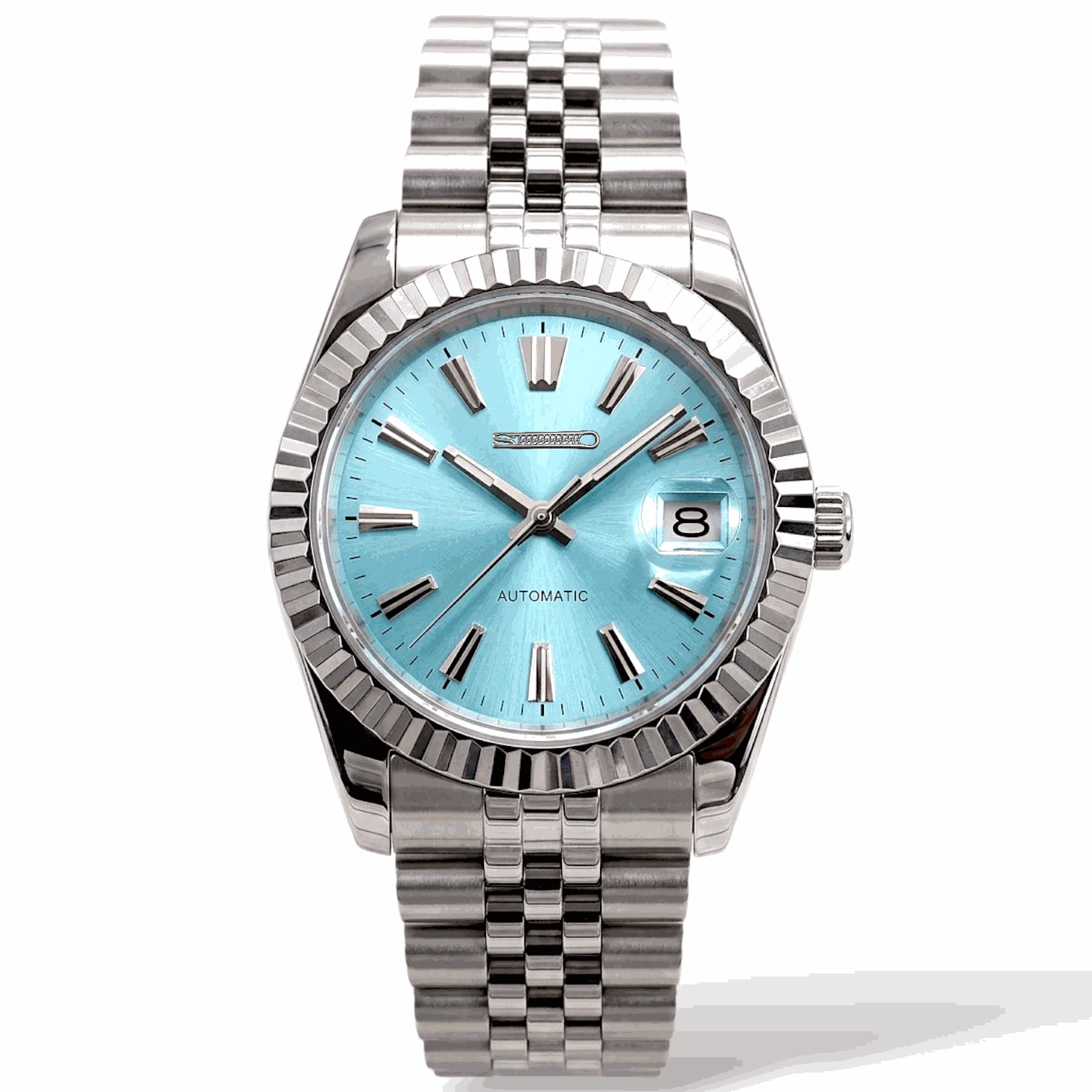 Seiko Mod Datejust Grand Seiko Tiffany Blue Dial Mod Watch built by Modtime Creations 