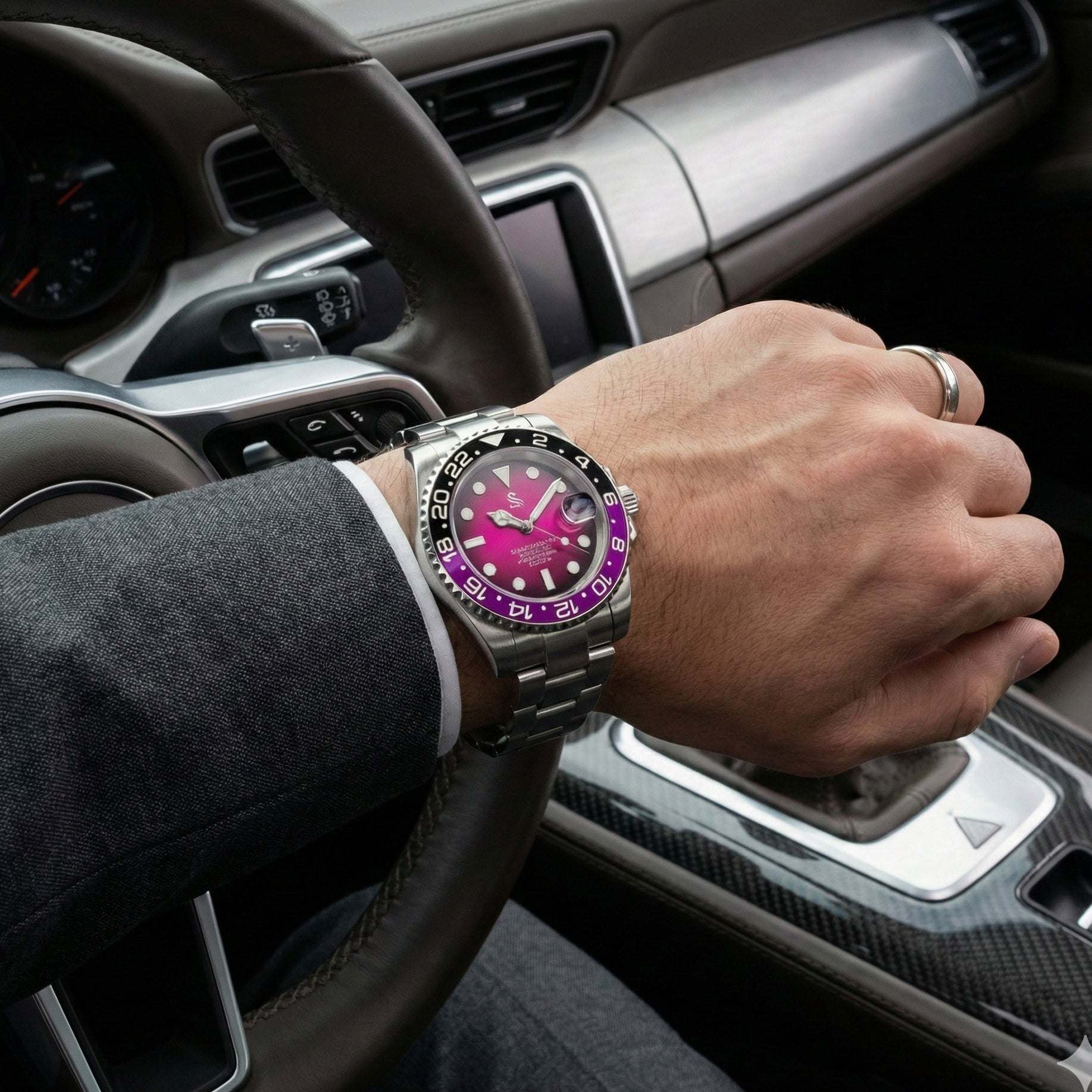 Seiko Mod Submariner Joker " Mod Series - Fuchsia Purple Dial - Modtime with NH35 automatic movement