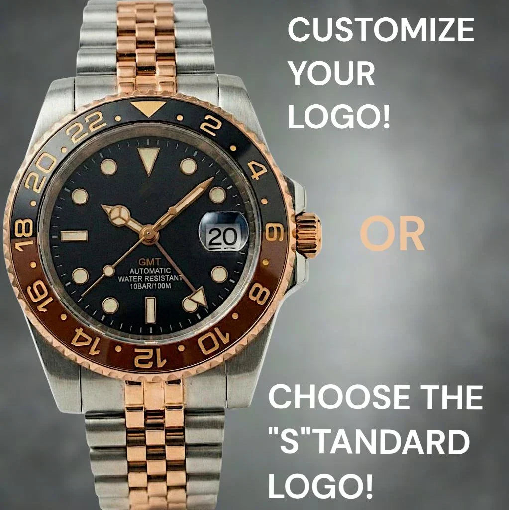 SeikMariner GMT Two-Tone Root Beer Seiko Mod luxury watch with ceramic bezel and sapphire crystal