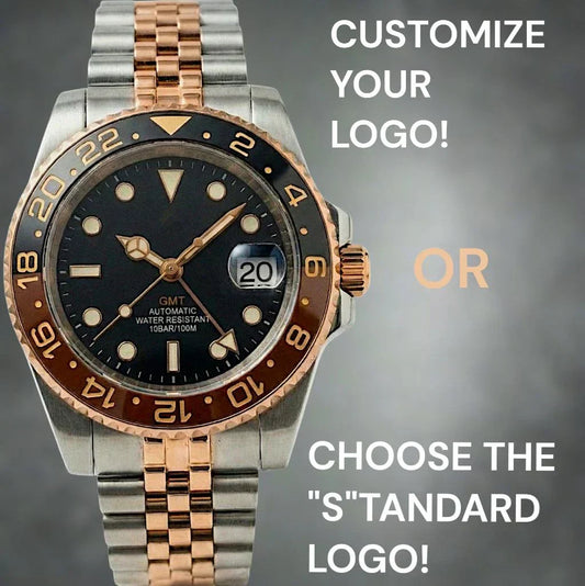 SeikMariner GMT Two-Tone Root Beer Seiko Mod luxury watch with ceramic bezel and sapphire crystal