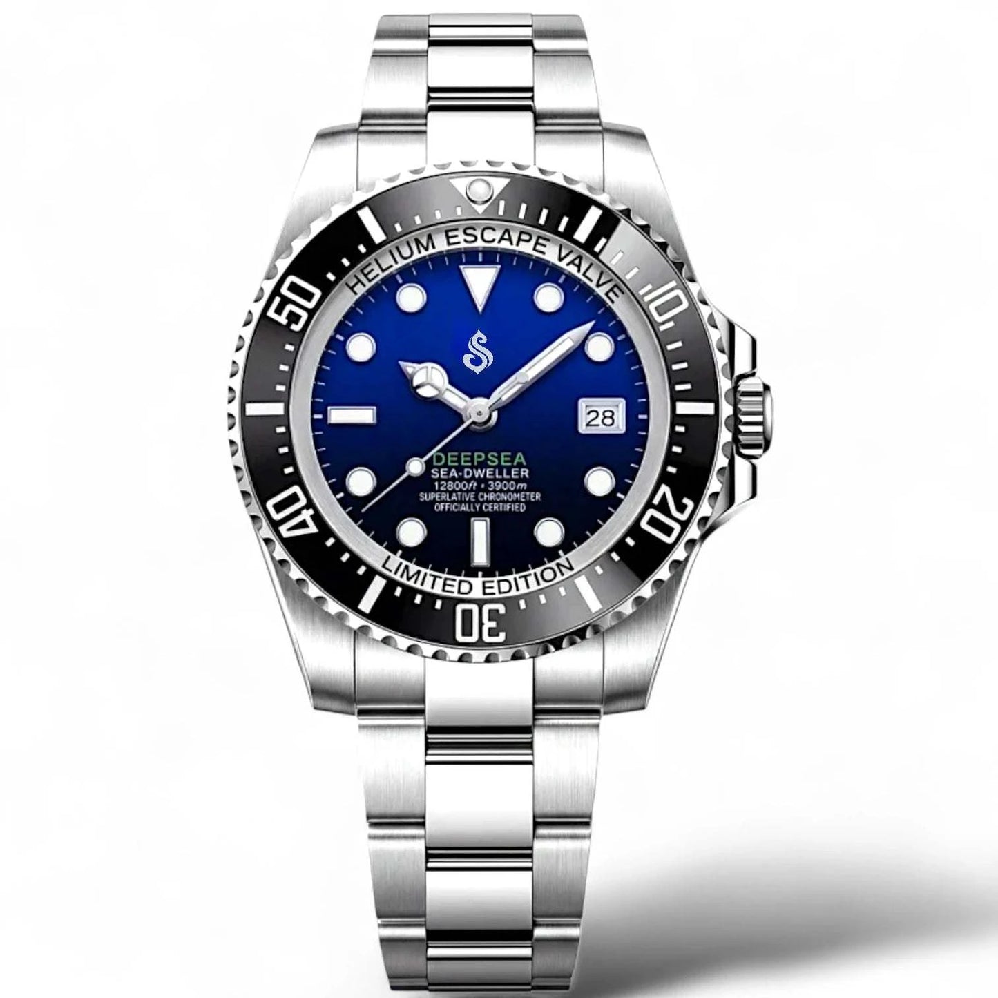 Deep Sea Dweller 44MM Deep Modded Seiko luxury diver watch with NH35 movement and sapphire crystal