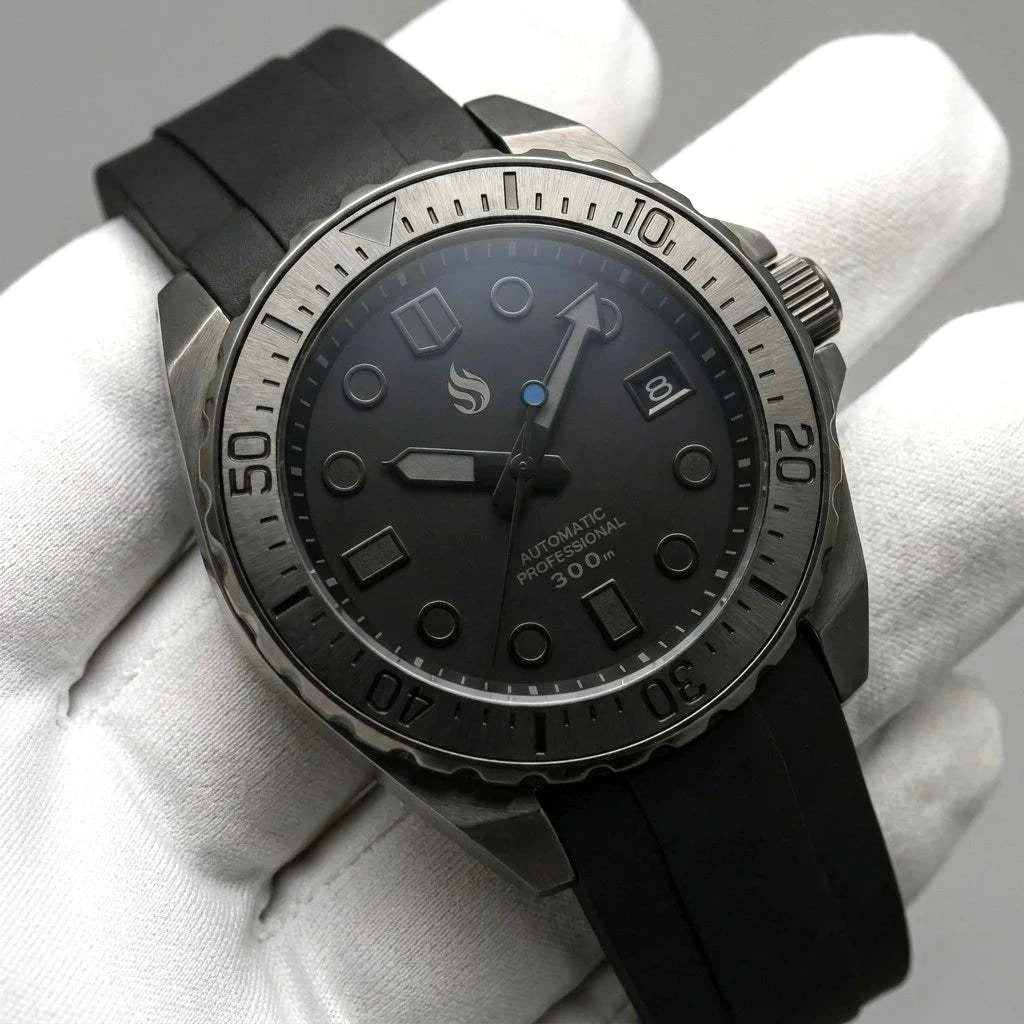 45MM King Samurai Black Stealth Diver Mod Watch Series - Modtime