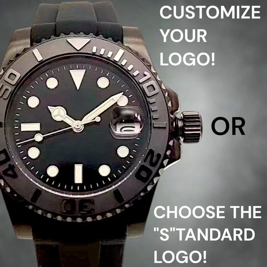 SeikMaster Black Knight modded Seiko luxury diver watch with sapphire crystal and stainless steel case