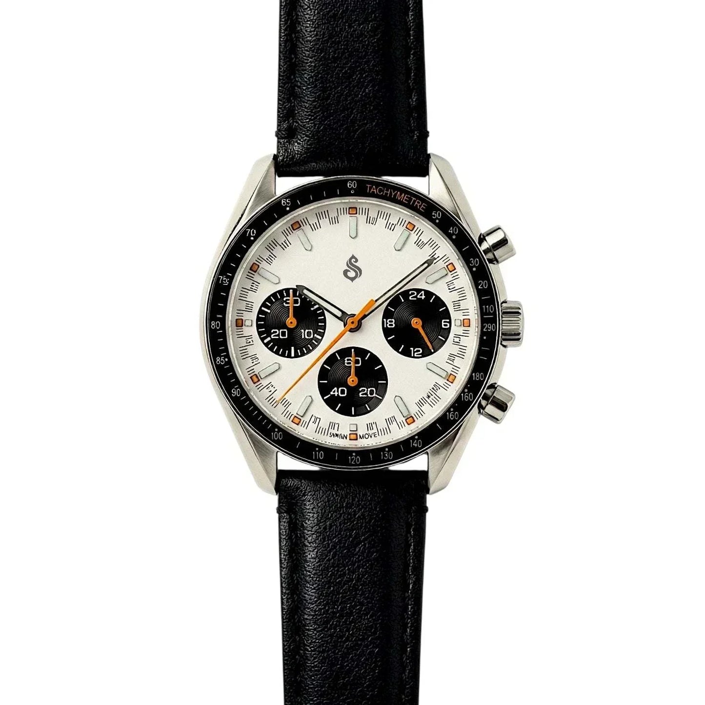 Seiko Mod - Omega Speedmaster Chrono Panda Diver White Black Dial Mod - Modtime