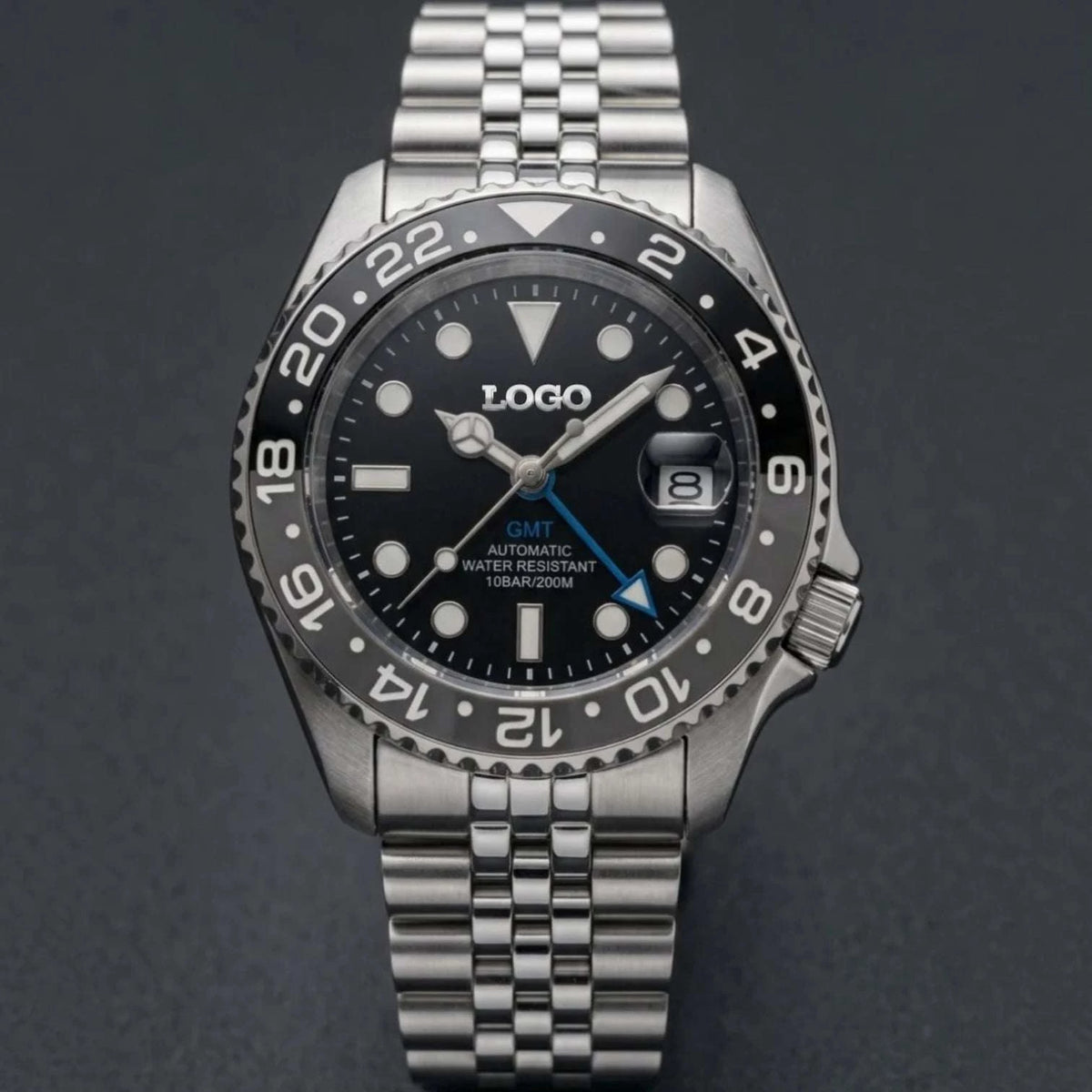 SeikMariner 42 MM SKX Black Grey " B Wayne" GMT Mod Watch Series - Modtime Creations