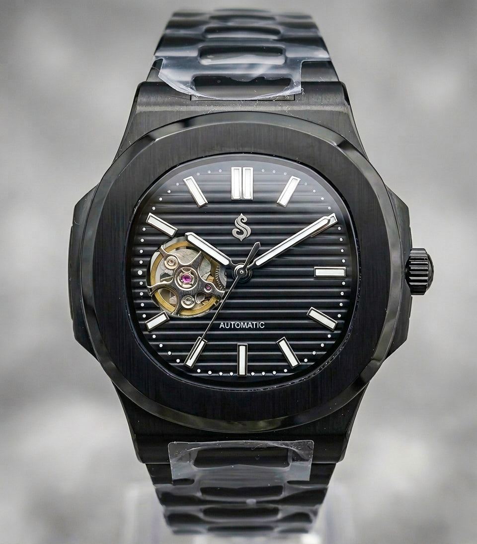 SeikNaut Open-Heart Black Dial Mod - Modtime