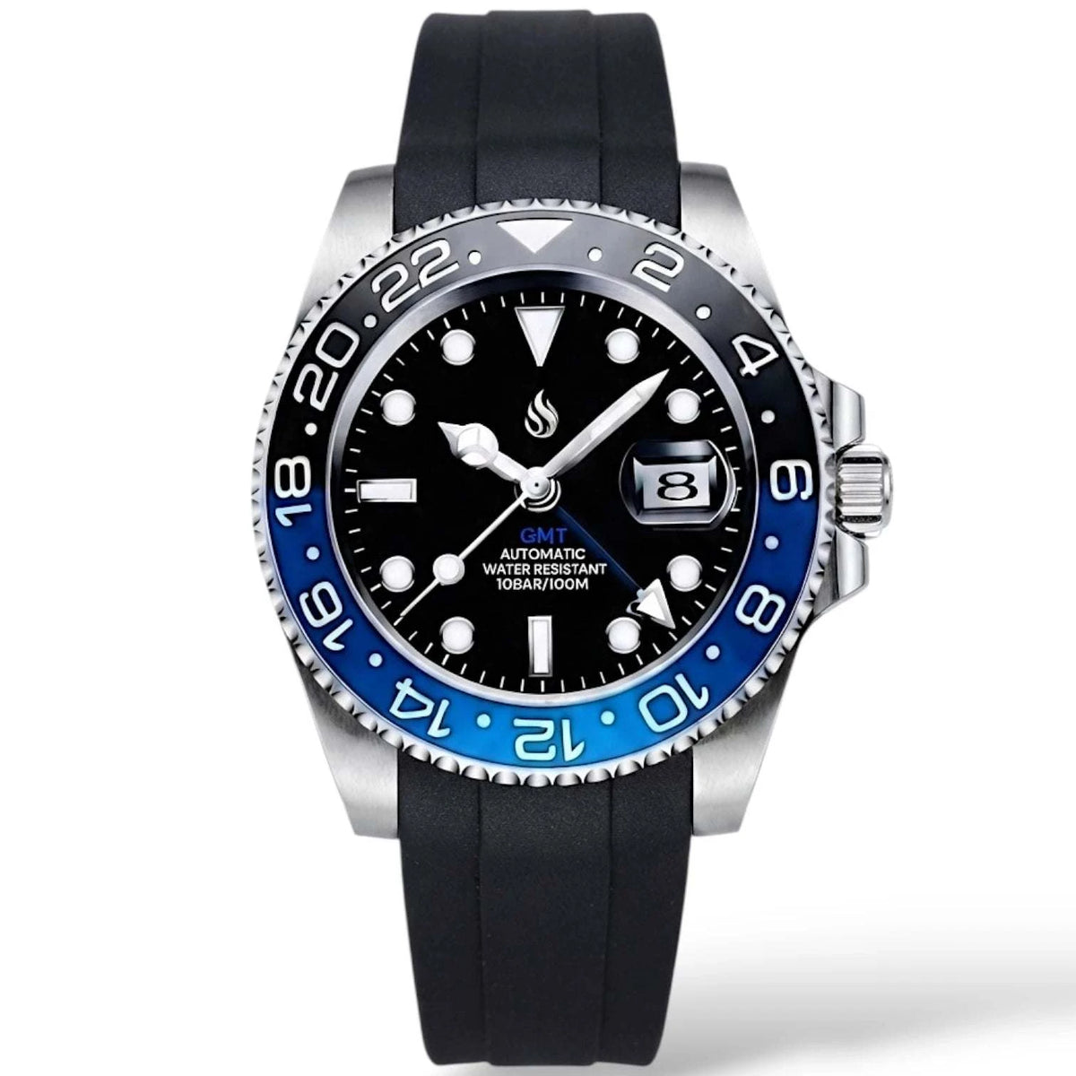 Seiko Mod watches Submariner GMT Batman Black Blue Bezel bulit by Modtime Creations 