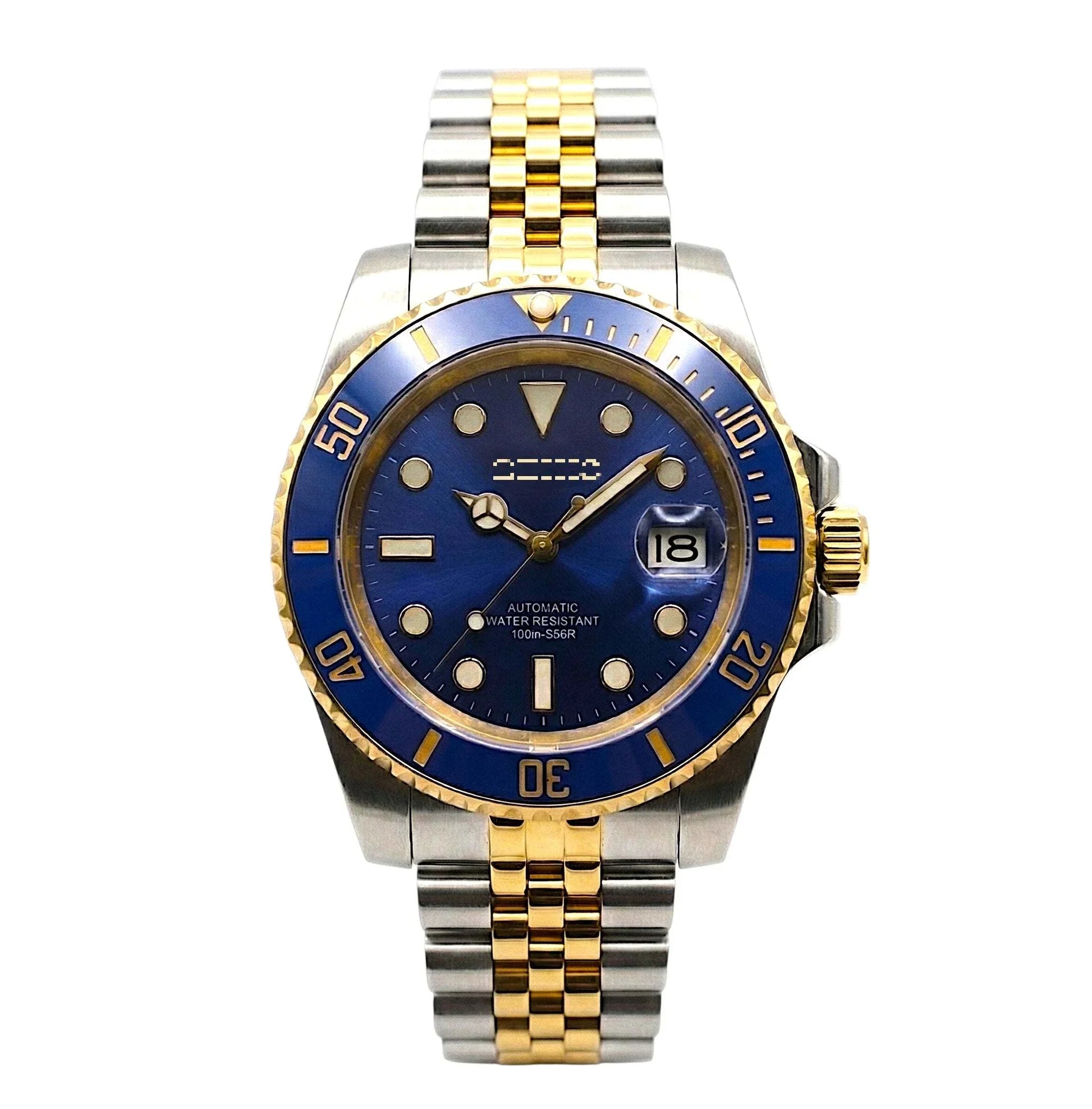 Seikmariner Bluesy Mod Two-Tone Seiko Mod luxury diver watch with NH35 automatic movement and sapphire crystal