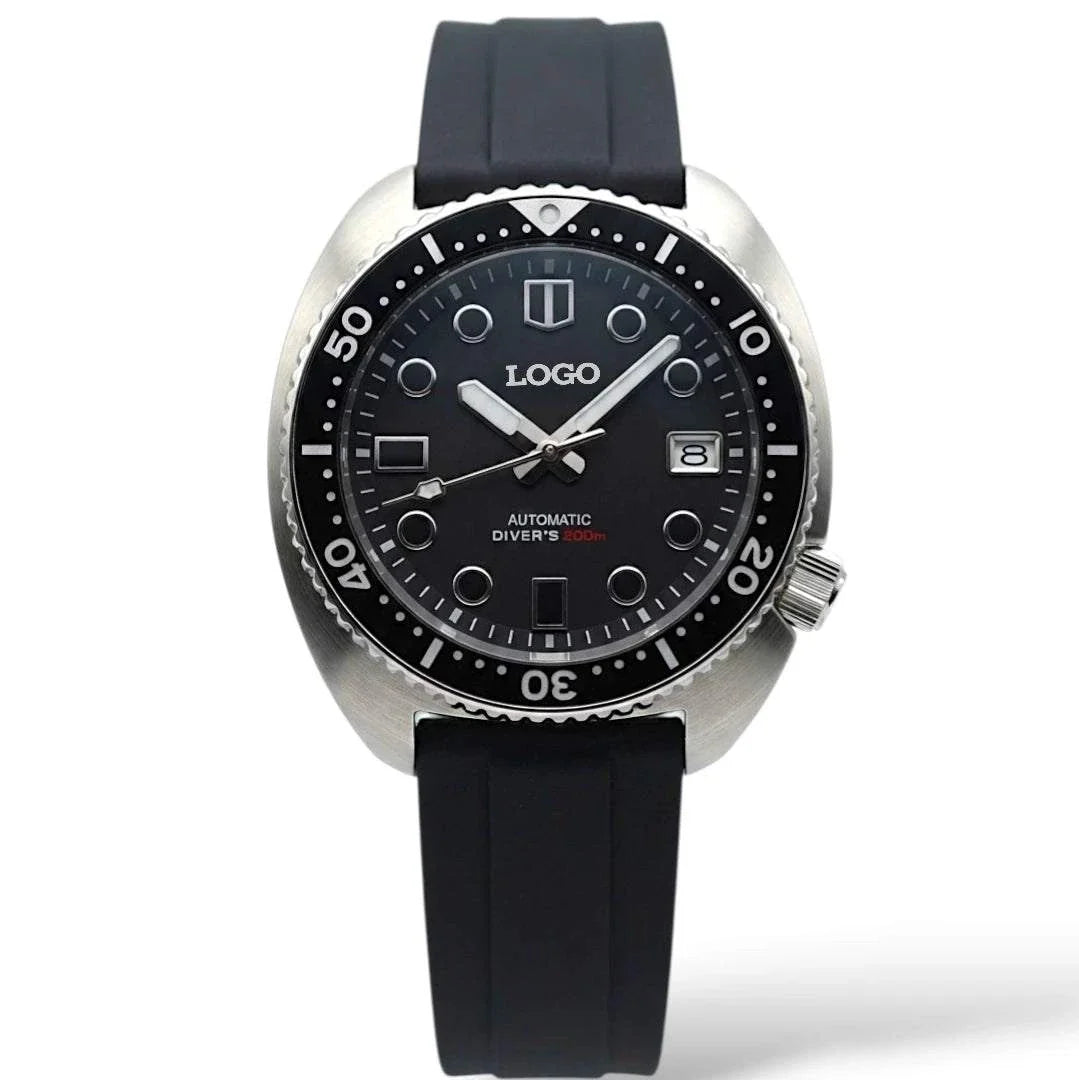 Seiko Mod Watch "Captain Willard" Turtle Case Black Dial built by Modtime Creations 