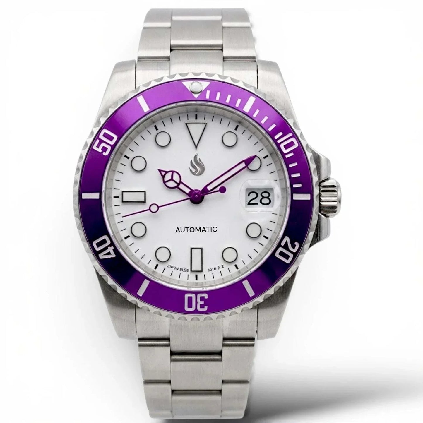 Seiko Mod Submariner Purple White Joker Seiko Mod luxury diver watch with NH35 automatic movement and sapphire crystal