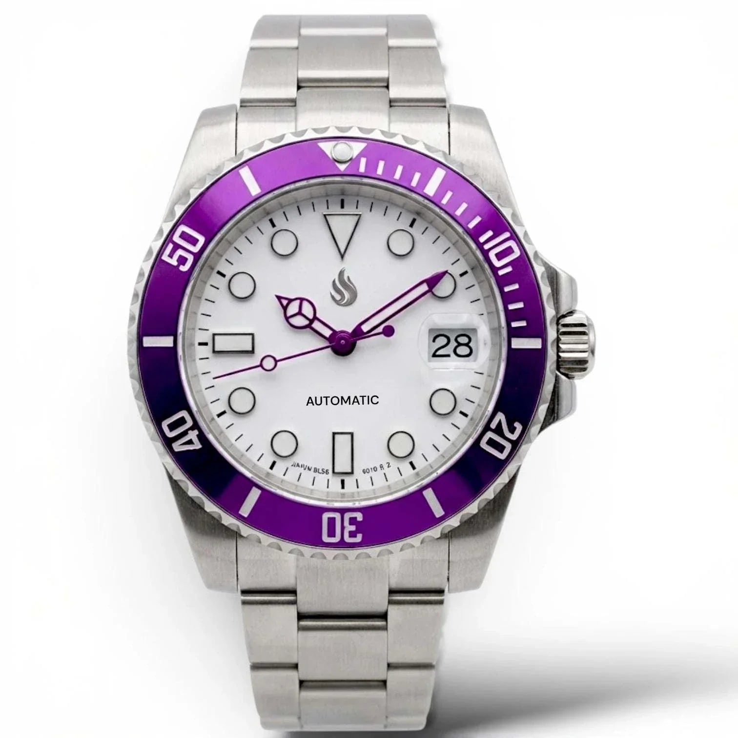 Seiko Mod Submariner Purple White Joker Seiko Mod luxury diver watch with NH35 automatic movement and sapphire crystal