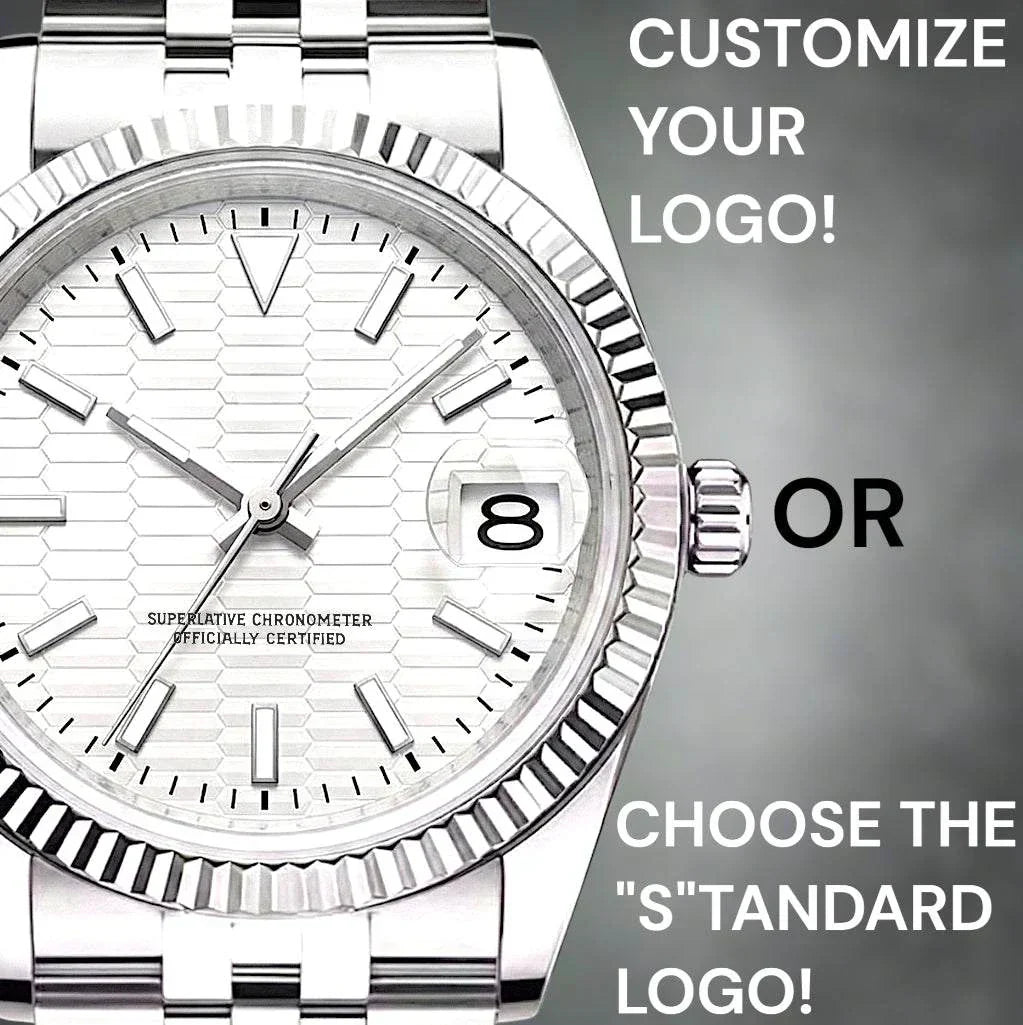 SeikJust Seiko mod white honeycomb dial watch with date window by Modtime Creations