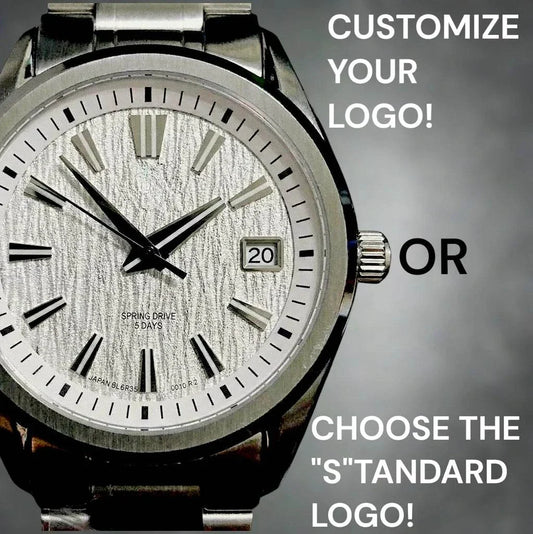 Modded Seiko luxury automatic watch with textured white dial and sapphire crystal by Modtime Creations