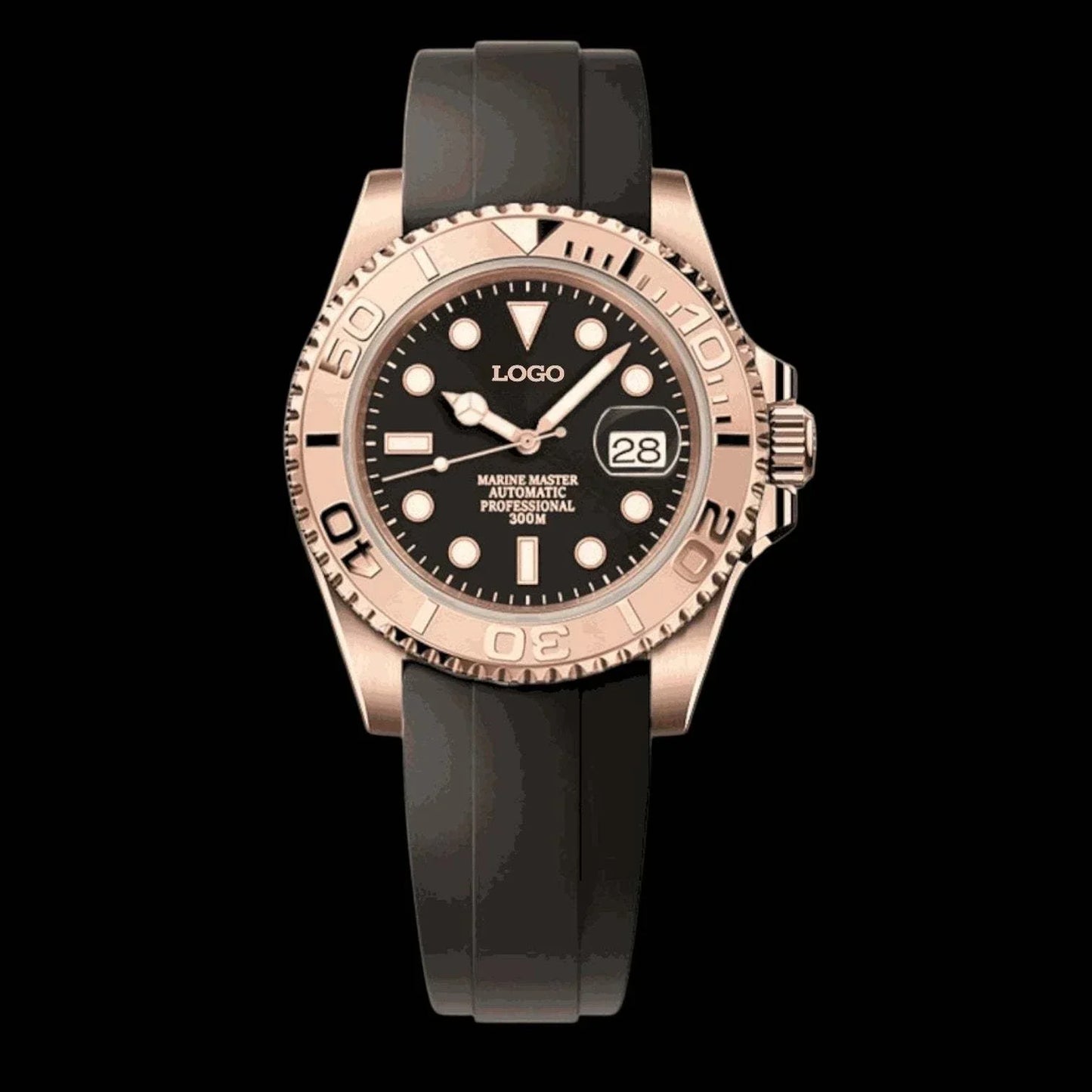Seikmaster Rose Gold Diver Mod Series luxury Seiko Mod watch with NH35 automatic movement and sapphire crystal