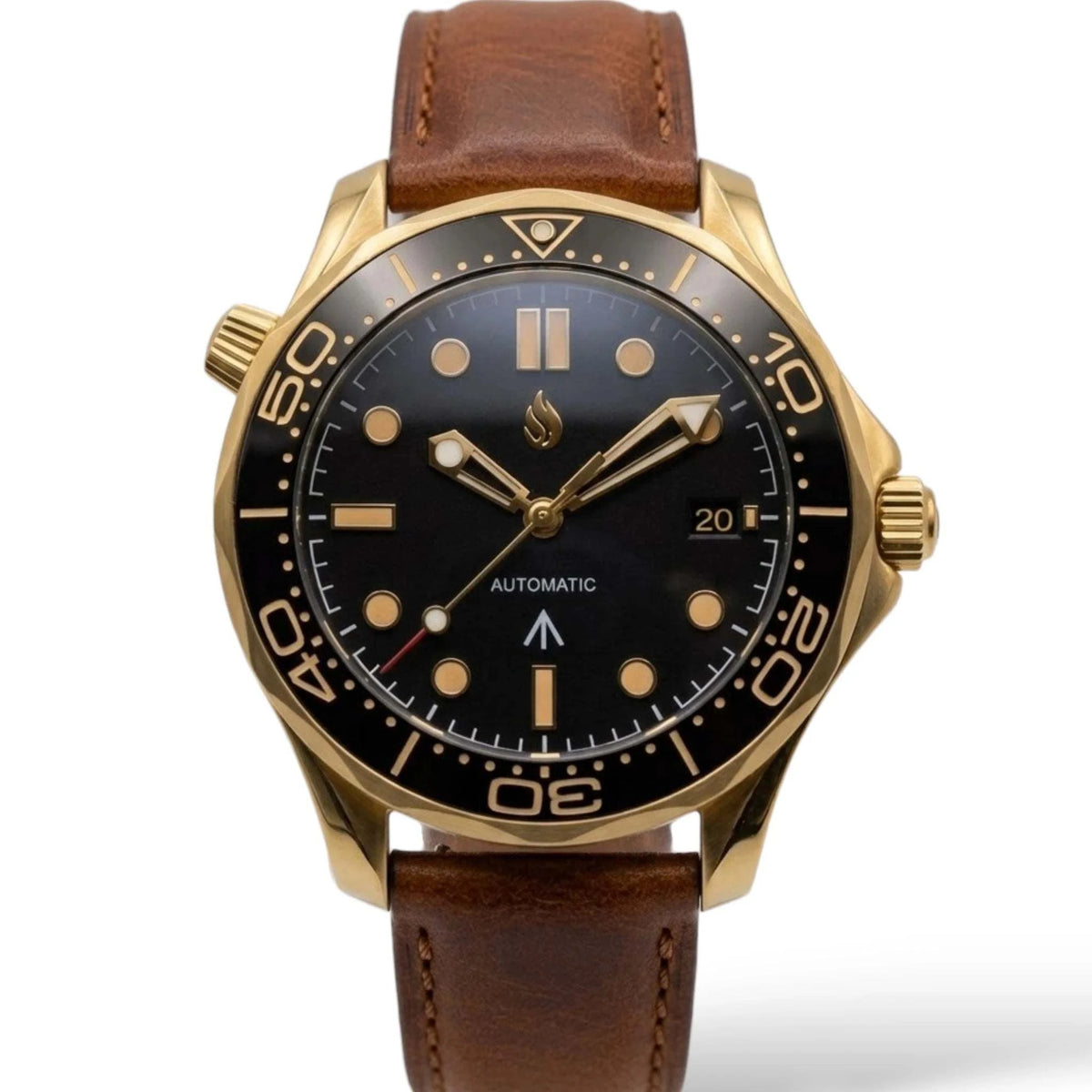 Black Dial Black Gold Bezel 007 Master Mod Watch - Modtime Creations