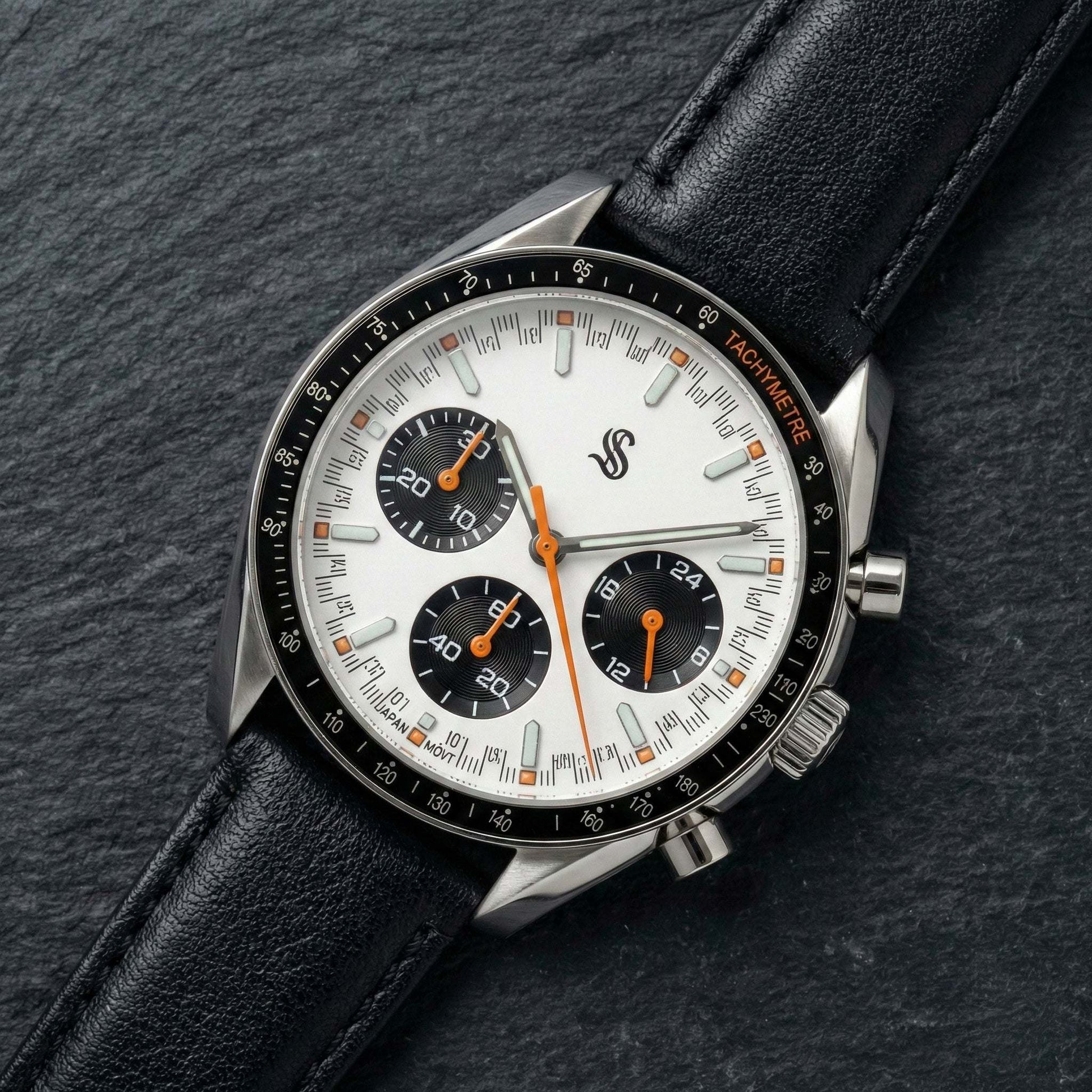 Seiko Mod - Omega Speedmaster Chrono Panda Diver White Black Dial Mod - Modtime