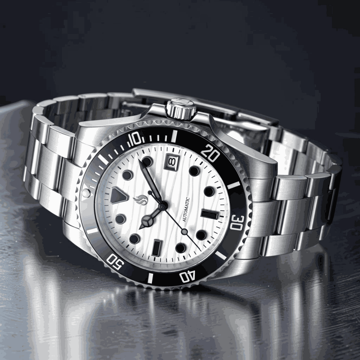 SeikMariner 40 MM or 42 MM White Black Dial Diver Mod Watch Series - Modtime Creations