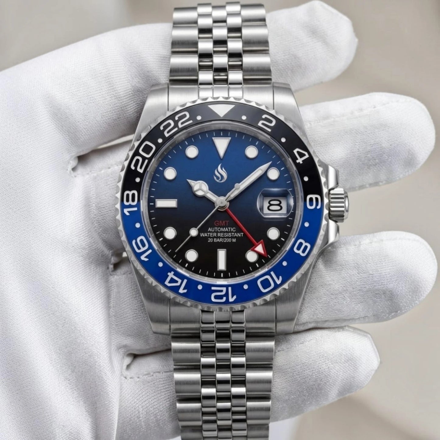 SeikMariner GMT Black Blue Dial Series Mod Watch - Modtime