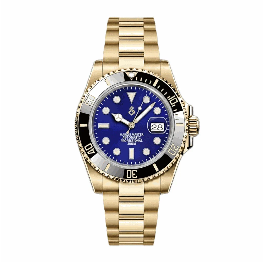 SeikMariner Blue Jeans Seiko Mod diver watch with sapphire crystal and stainless steel case