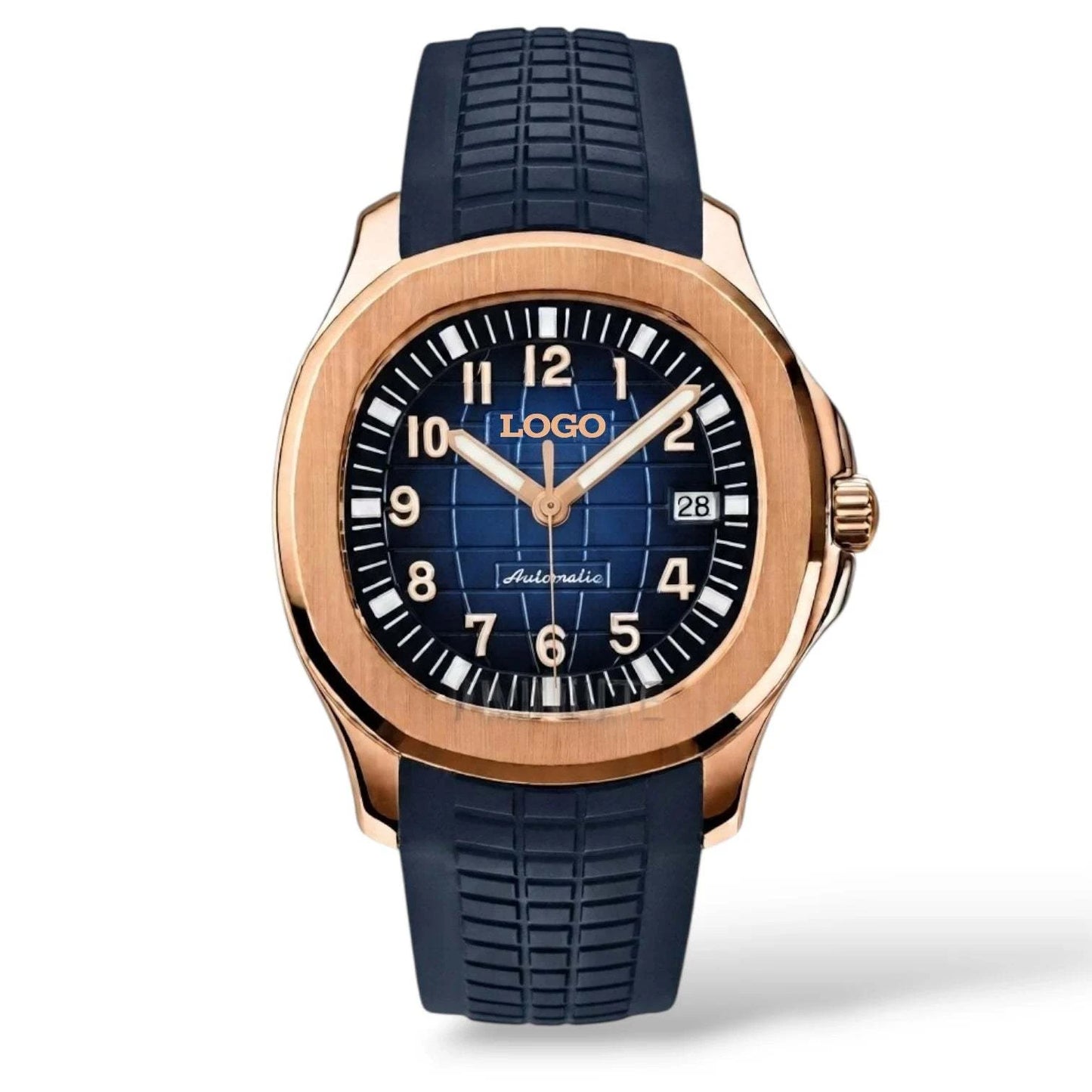 Seiko Mod Watch Rose Gold Case Dark Blue Dial Aquanaut - Modtime Creations