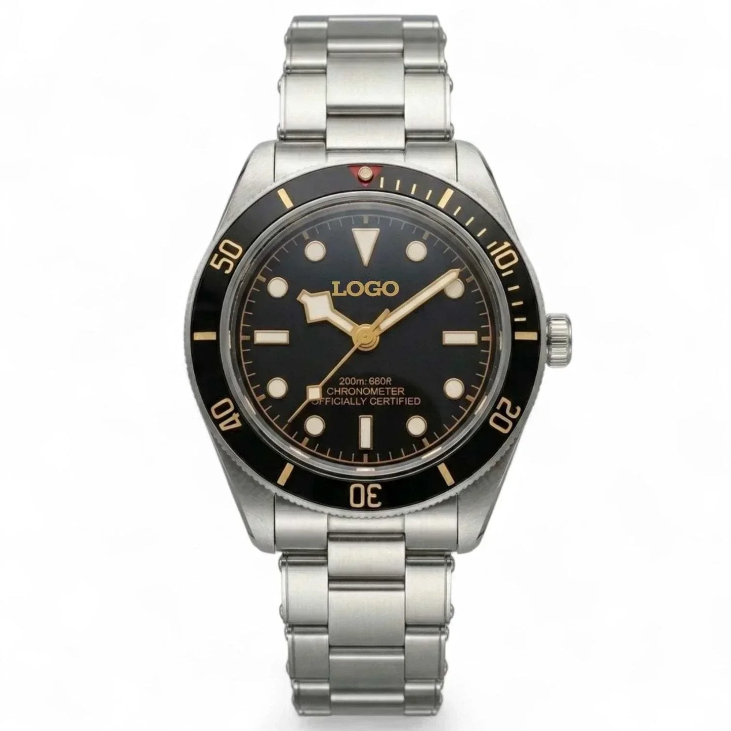 Seiko Mod Watch Pelagos Black Bay Vintage Black Gold Dial Diver - Modtime Creations