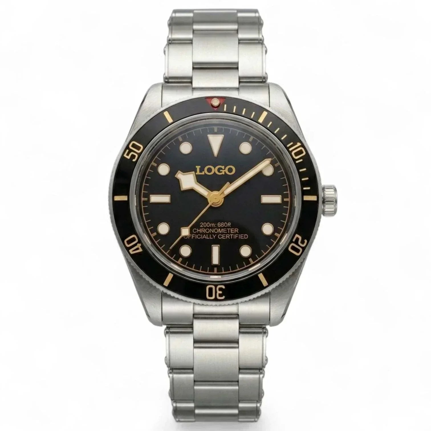 Seiko Mod Watch Pelagos Black Bay Vintage Black Gold Dial Diver - Modtime Creations