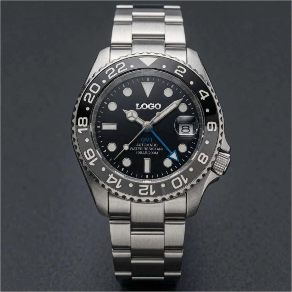SeikMariner 42 MM SKX Black Grey " B Wayne" GMT Mod Watch Series - Modtime Creations