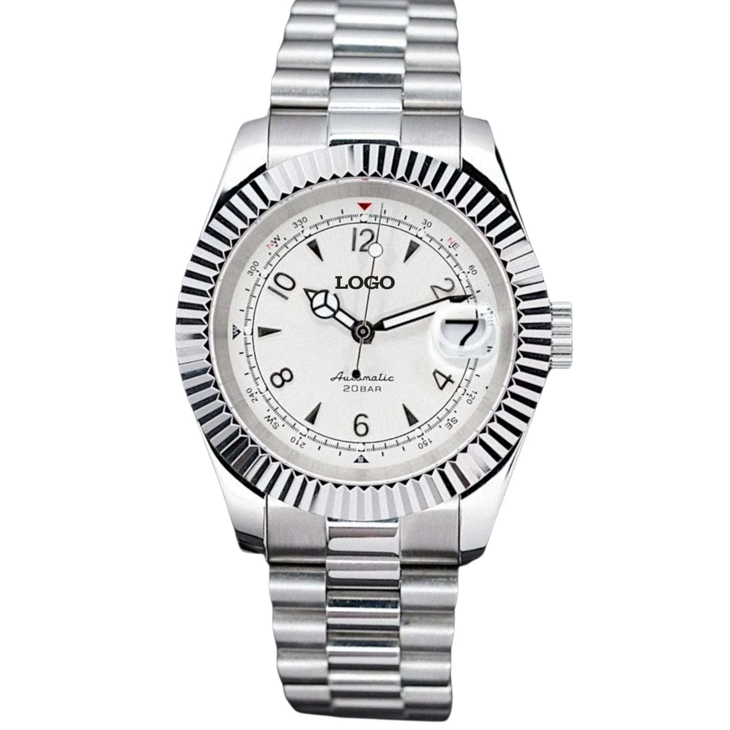 Seiko Mod Datejust Alpinist Fusion White Dial - Modtime Creations