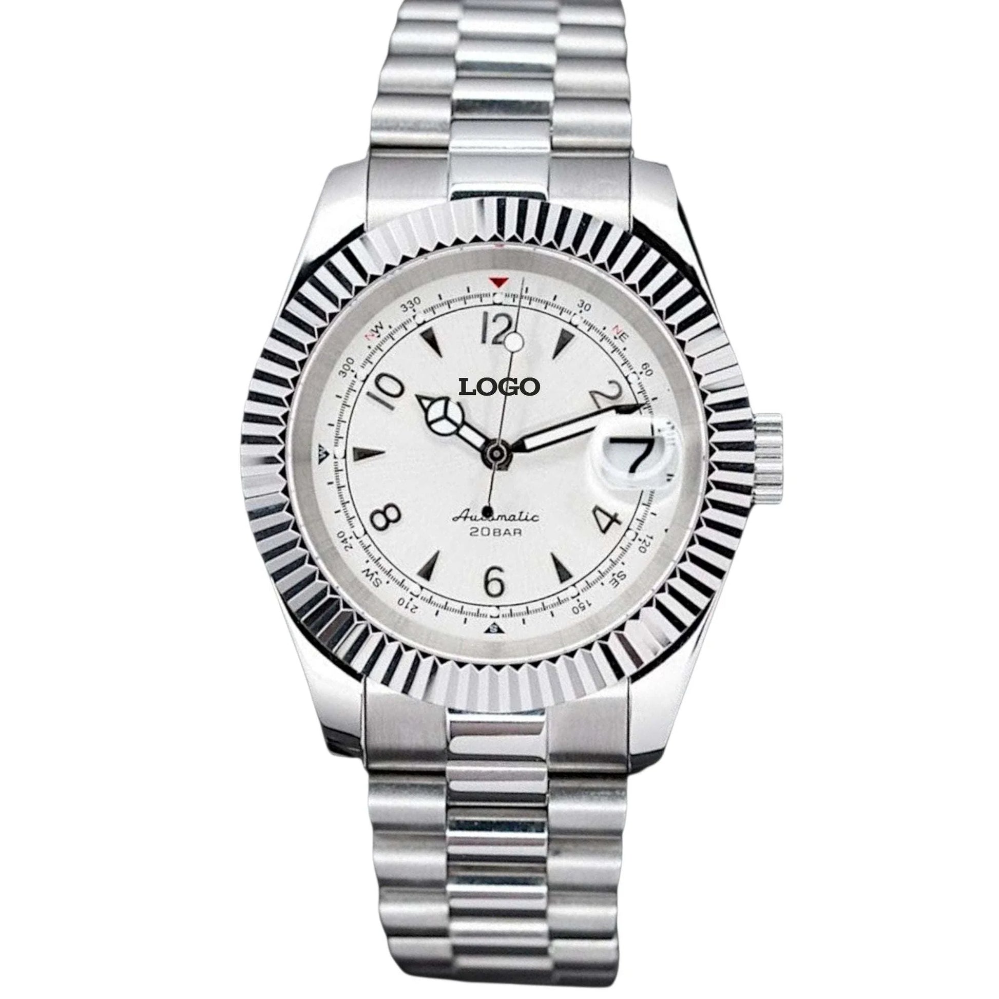 Seiko Mod Datejust Alpinist Fusion White Dial - Modtime Creations