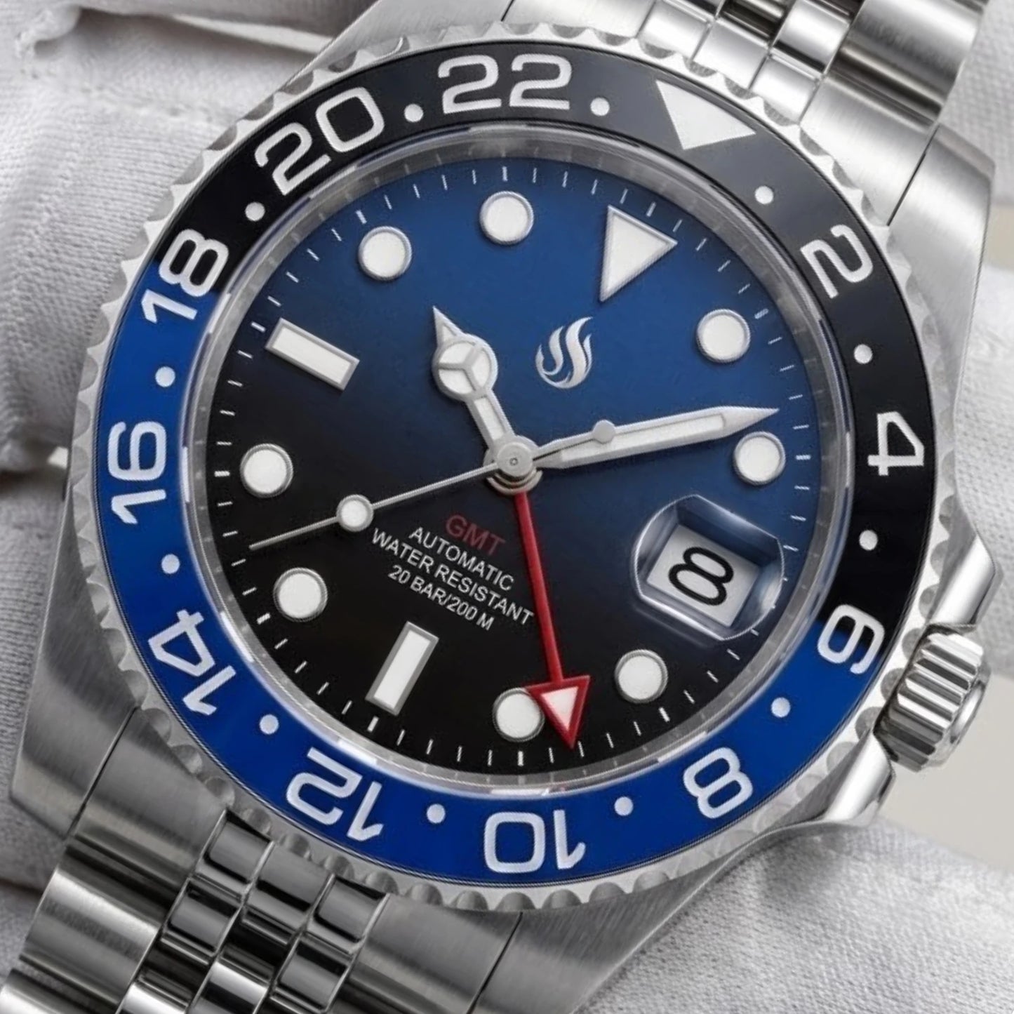SeikMariner GMT Black Blue Dial Series Mod Watch - Modtime
