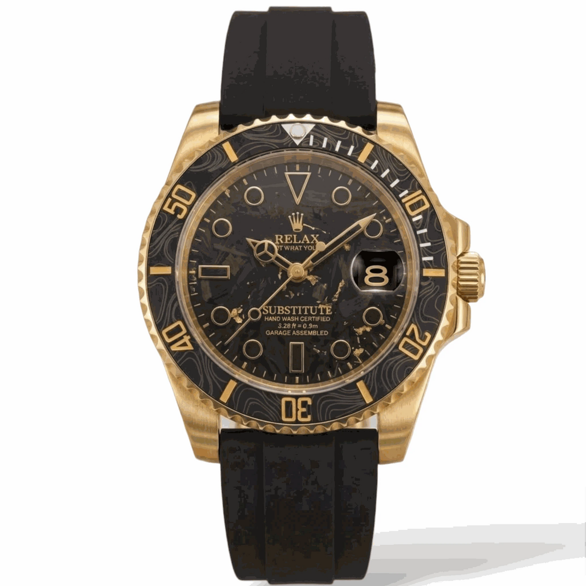 Serie de relojes SeikMaster con fibra de carbono negra y oro - Creaciones Modtime