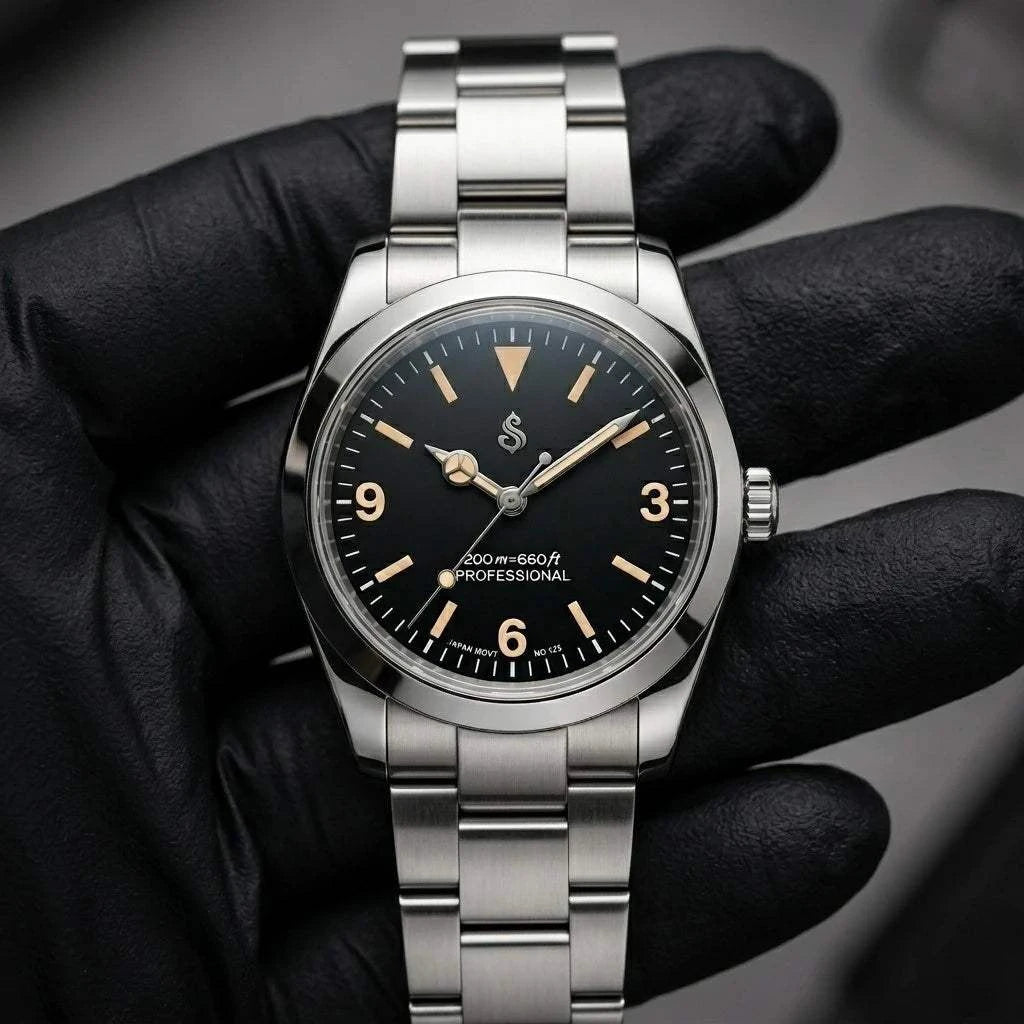 Vintage Xplorer Pilot Silver Black Mod Watch - Modtime