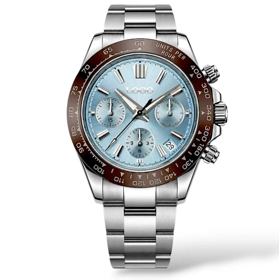 Seiko Mod Watches Daytona Grand Seiko Dial Fusion Mod with Light Blue dial and brownbl bezel