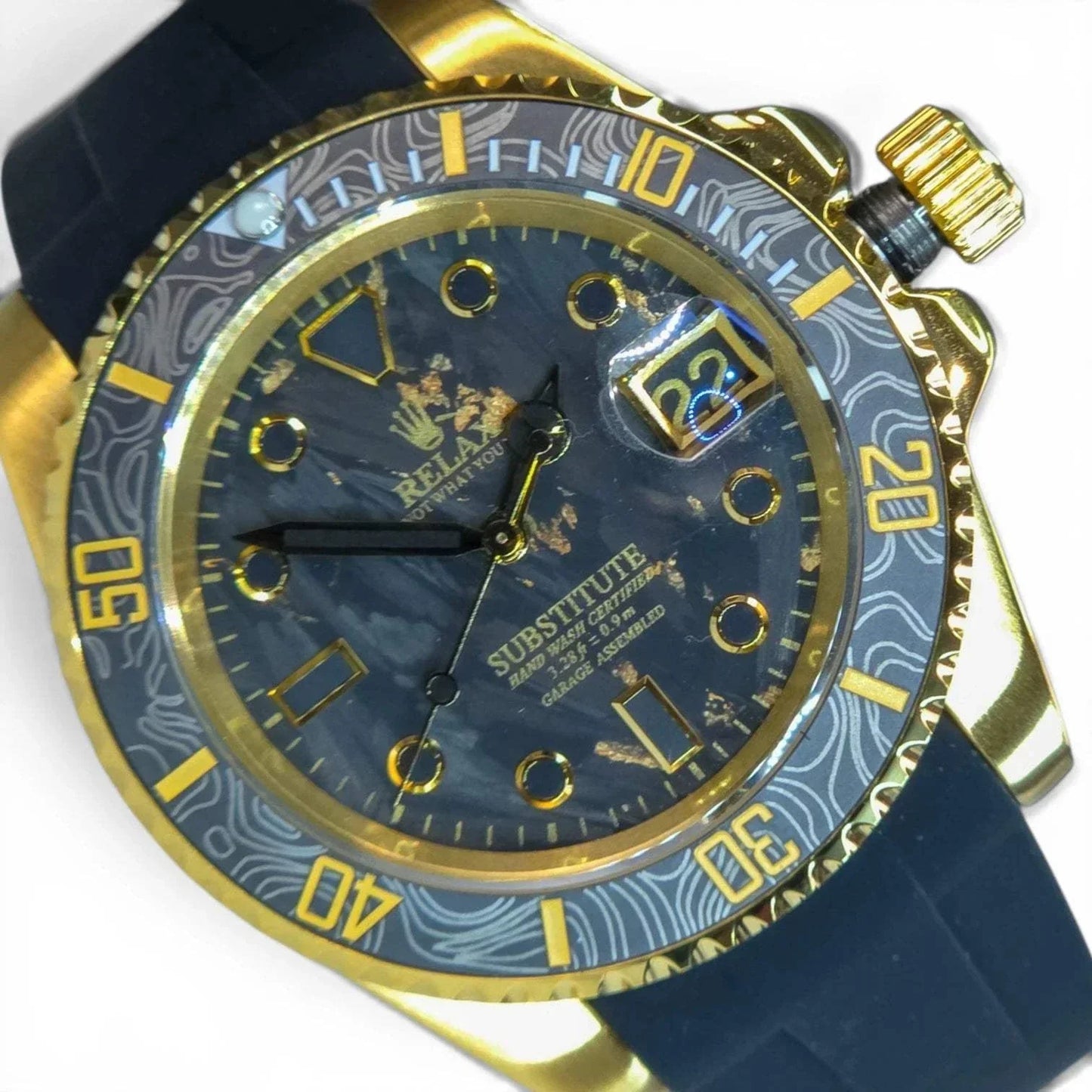 SeikMaster Black Carbon Fiber Black Gold Mod Watch Series - Modtime