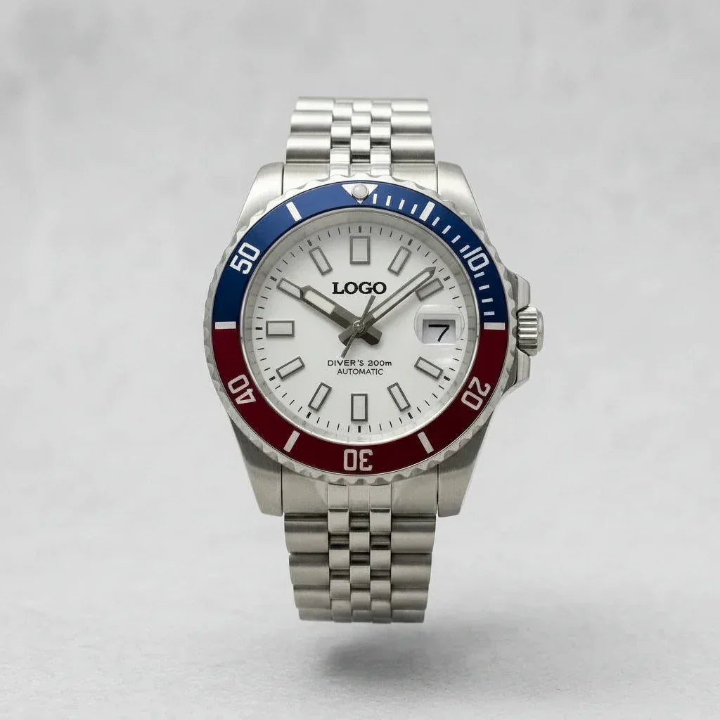 Seiko Mod Series Homage "Red Blue Superman"stainless steel bracelet and ceramic bezel by Modtime