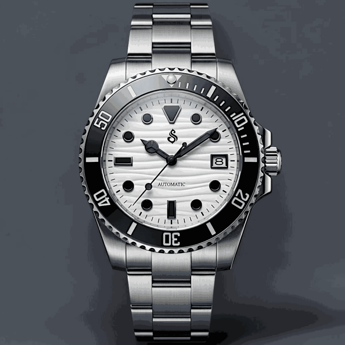 SeikMariner 40 MM or 42 MM White Black Dial Diver Mod Watch Series - Modtime Creations