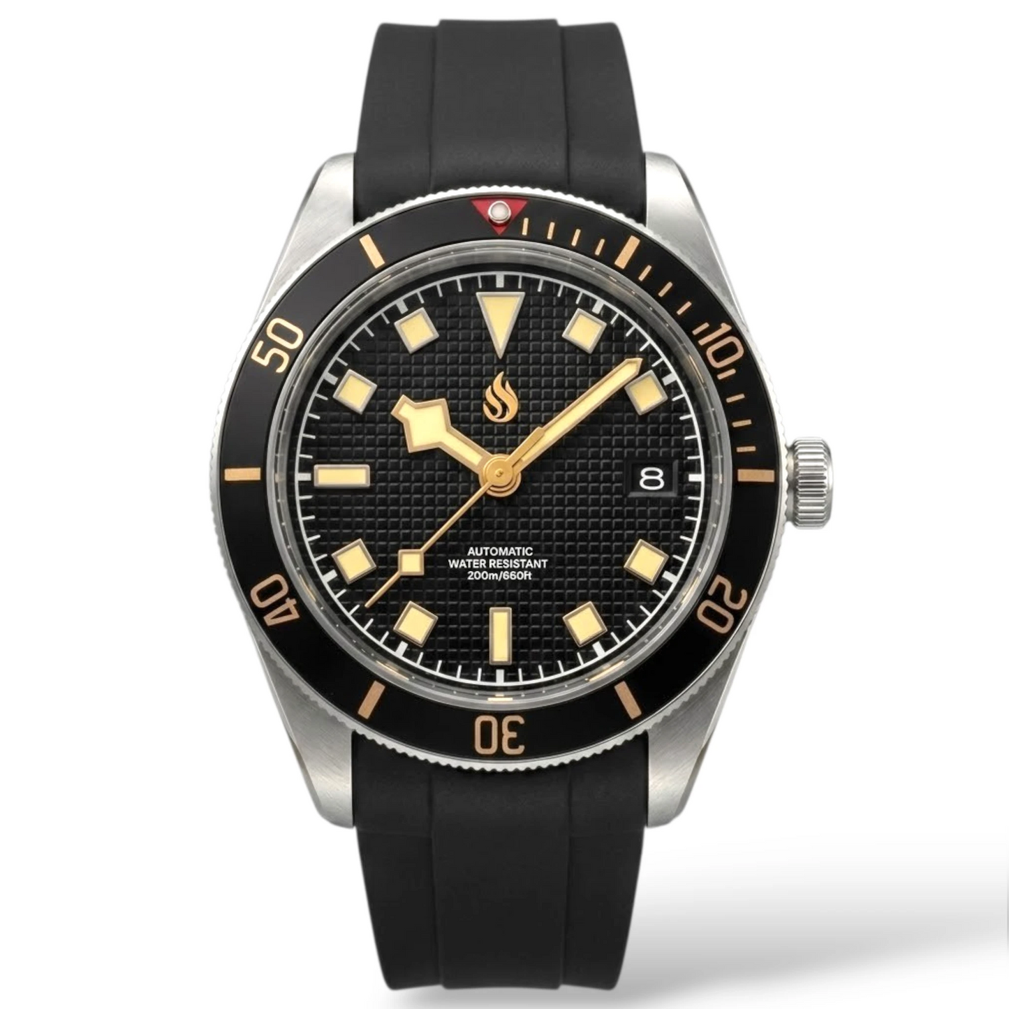 Vintage 39 MM Gold Black Textured Dial Watch Mod Watch Series - Modtime Creations