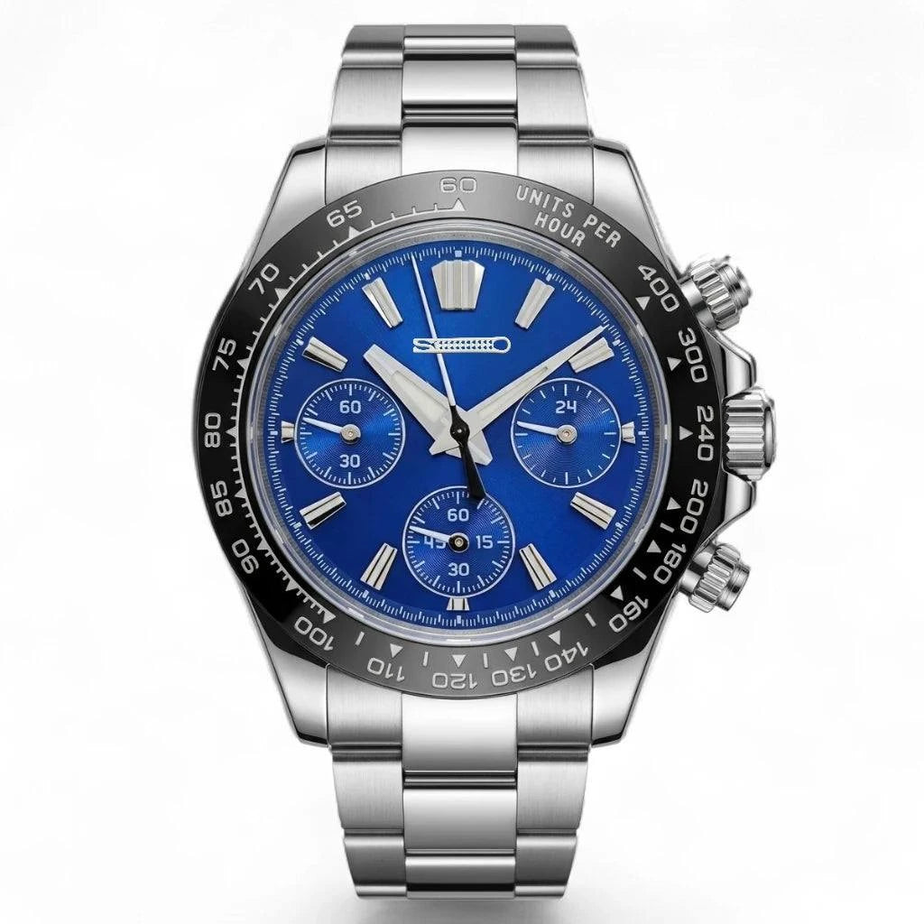 Grand Seitona Blue Dial Black Bezel Mod Watch - GS Fusion