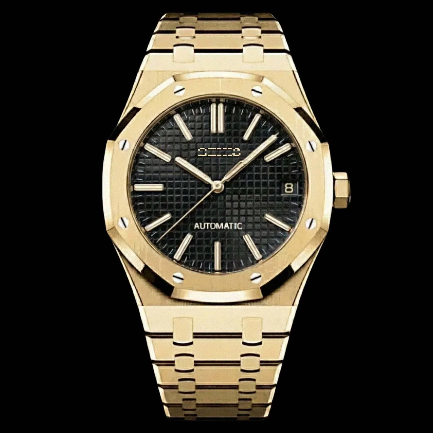 SeiOak Black Dial Seiko Mod luxury watch with stainless steel case and sapphire crystal