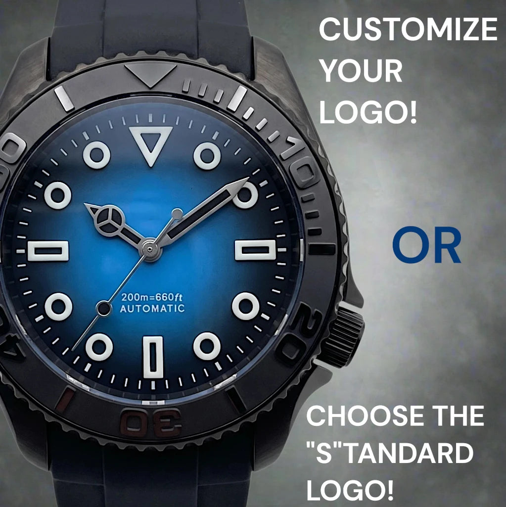 SeikMaster Black Blue "Super Lume" Dial Diver Mod Watch Series - Modtime Creations