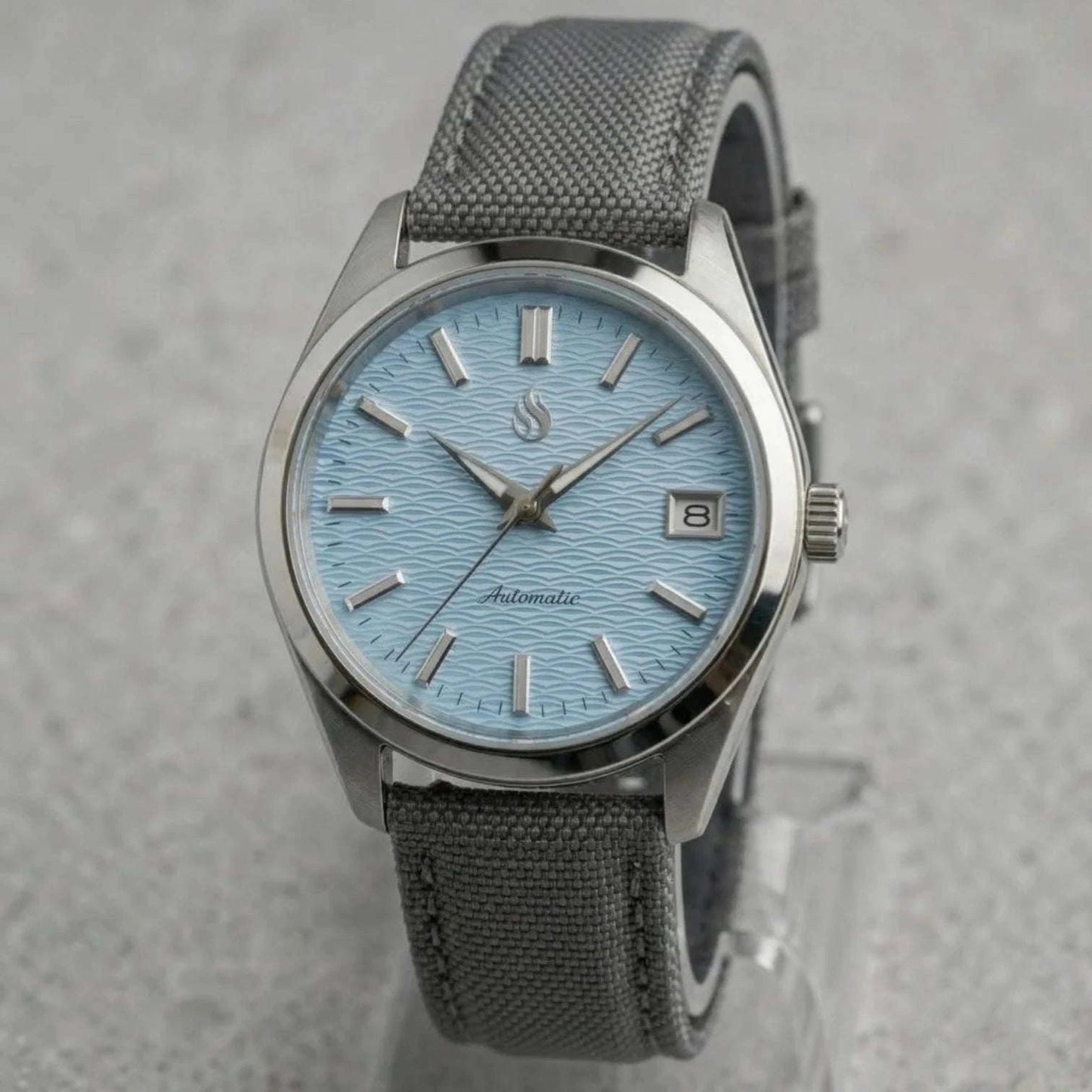 Seiko Mod Watch Silver light blue wave dial Datejust by Modtime Creations