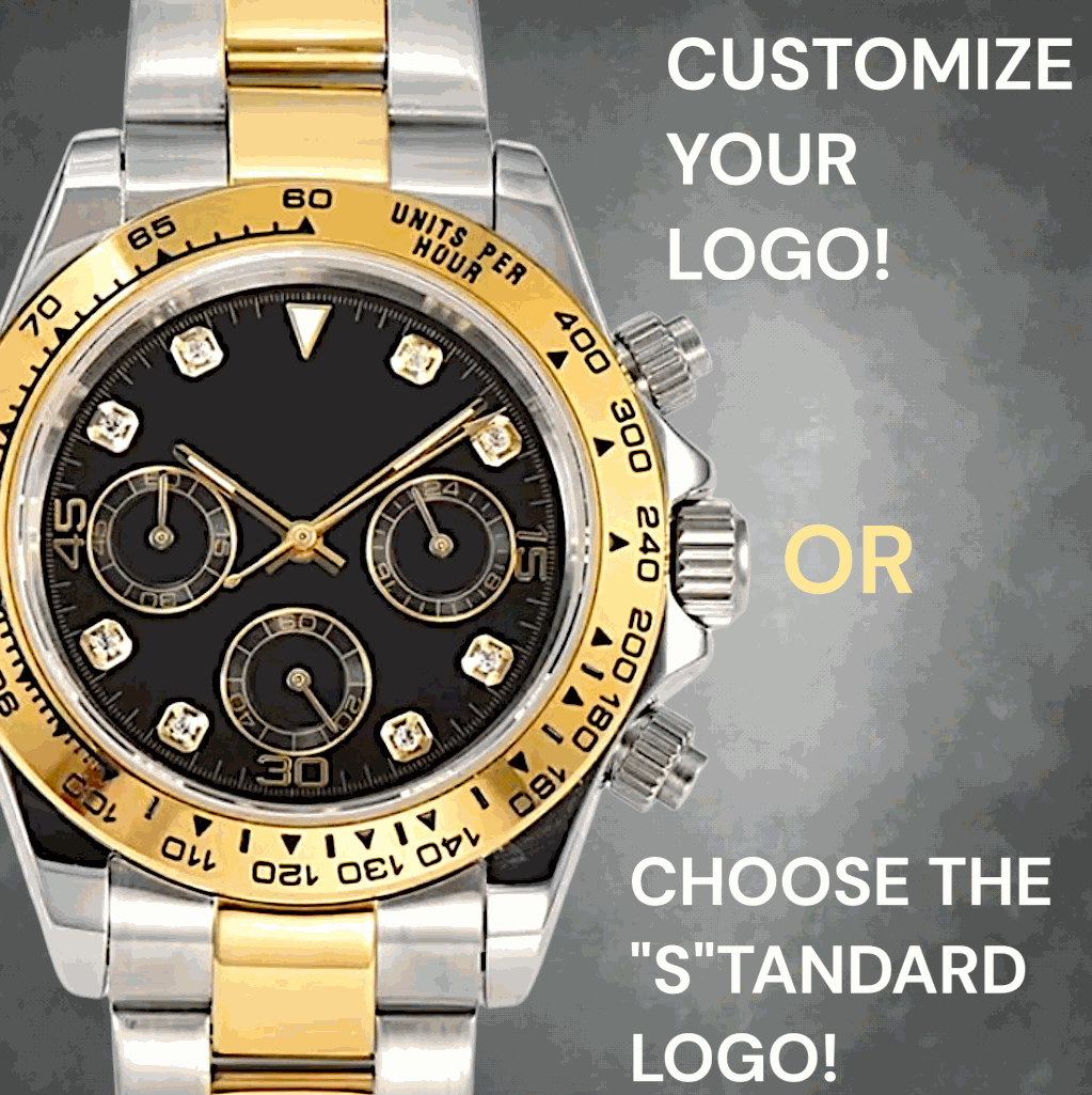 Seiko Mod Daytona Two-Tone Bracelet black dial chronograph watch inspired by Seiko Mod with luxury VK63 movement